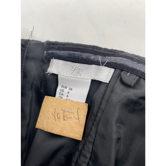 H&M Strapless Dress Black Blue Lace Mini Fit & Flare Size 6 - Picture 5 of 9